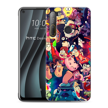 Силиконовый чехол на HTC Desire 20 Pro с принтом Gravity Falls Гравити Фолз