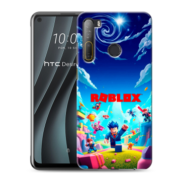 Силиконовый чехол на HTC Desire 20 Pro с принтом Roblox Роблокс