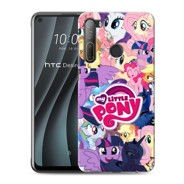 Силиконовый чехол на HTC Desire 20 Pro с принтом My little pony Дружба чудо