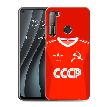 Силиконовый чехол на HTC Desire 20 Pro с принтом Флаг Герб СССР