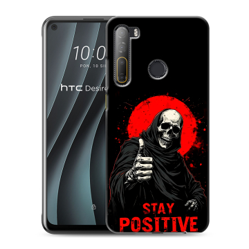 Силиконовый чехол на HTC Desire 20 Pro с принтом смешной скелет
