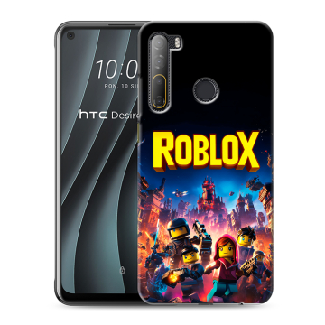 Силиконовый чехол на HTC Desire 20 Pro с принтом Roblox Роблокс