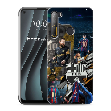 Силиконовый чехол на HTC Desire 20 Pro с принтом Messi Barcelona
