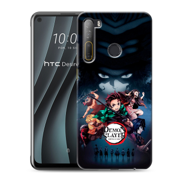 Силиконовый чехол на HTC Desire 20 Pro с принтом Demon Slayer Клинок рассекающий демонов