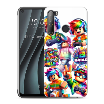 Силиконовый чехол на HTC Desire 20 Pro с принтом Roblox Роблокс
