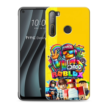 Силиконовый чехол на HTC Desire 20 Pro с принтом Roblox Роблокс