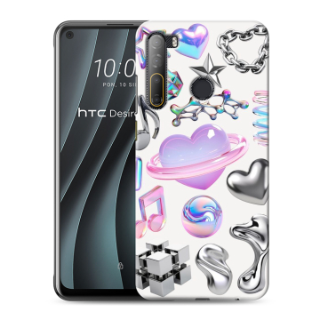 Силиконовый чехол на HTC Desire 20 Pro с принтом Y2K