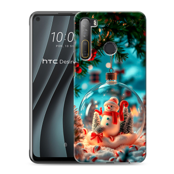 Силиконовый чехол на HTC Desire 20 Pro с принтом Новый год