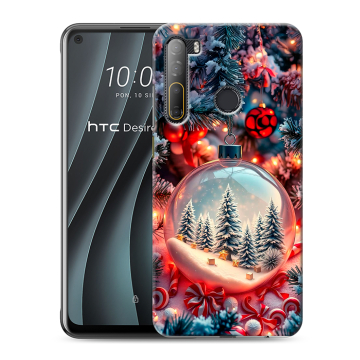 Силиконовый чехол на HTC Desire 20 Pro с принтом Новый год