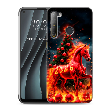 Силиконовый чехол на HTC Desire 20 Pro с принтом Новый год