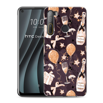 Силиконовый чехол на HTC Desire 20 Pro с принтом Новый год