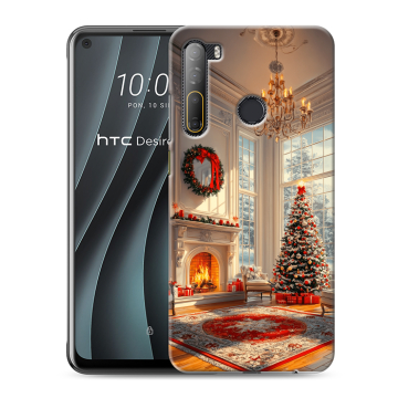 Силиконовый чехол на HTC Desire 20 Pro с принтом Новый год