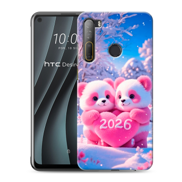 Силиконовый чехол на HTC Desire 20 Pro с принтом Новый год