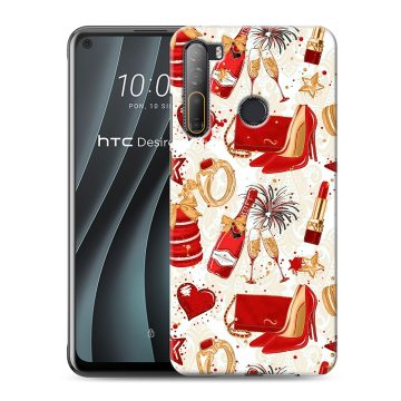 Силиконовый чехол на HTC Desire 20 Pro с принтом Новый год