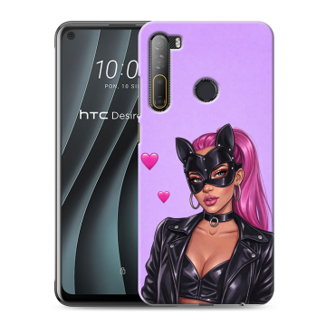 Силиконовый чехол на HTC Desire 20 Pro с принтом женский