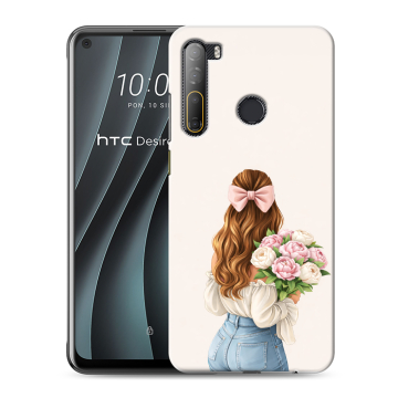 Силиконовый чехол на HTC Desire 20 Pro с принтом женский