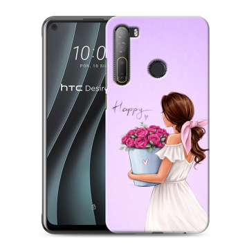 Силиконовый чехол на HTC Desire 20 Pro с принтом женский