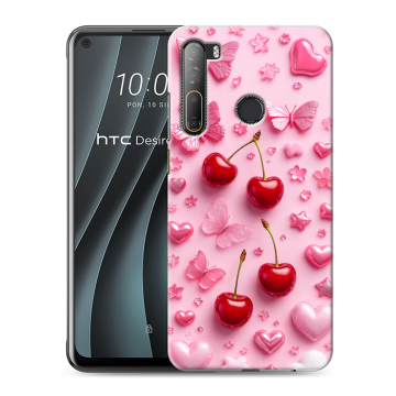 Силиконовый чехол на HTC Desire 20 Pro с принтом для девочек