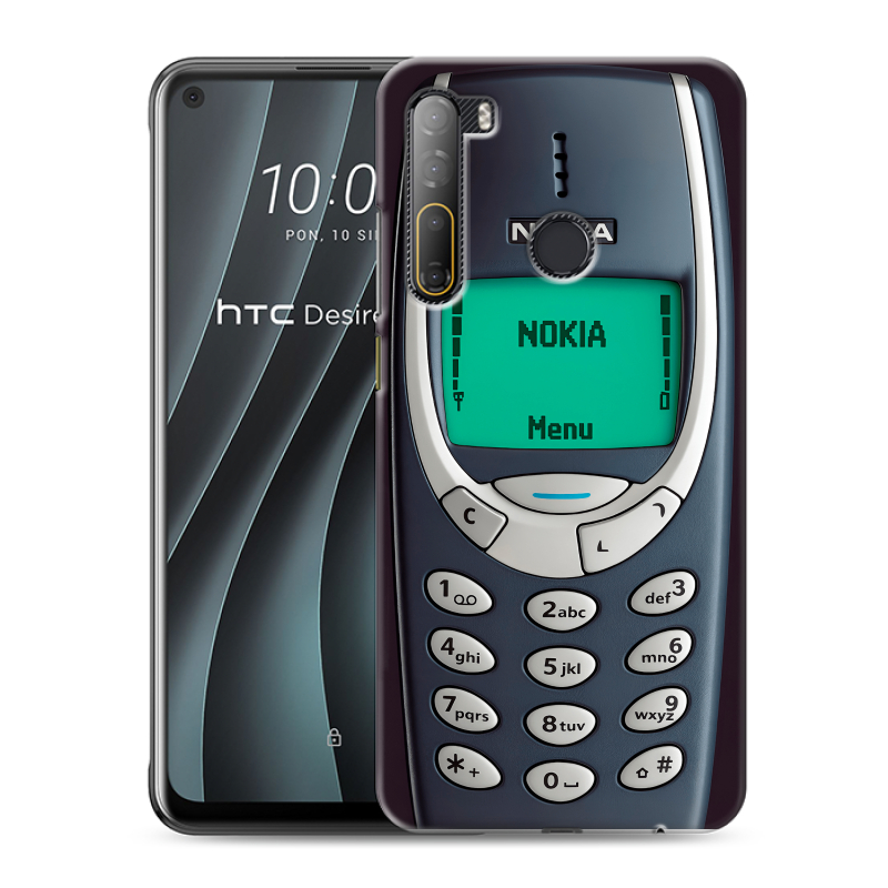 Силиконовый противоударный чехол на HTC Desire 20 Pro с принтом Старый телефон Силиконовый противоударный чехол на HTC Desire 20 Pro с принтом Старый телефон