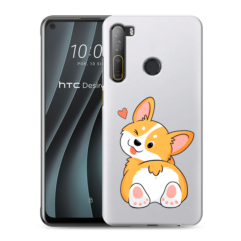 Силиконовый противоударный чехол на HTC Desire 20 Pro с принтом Корги Силиконовый противоударный чехол на HTC Desire 20 Pro с принтом Корги