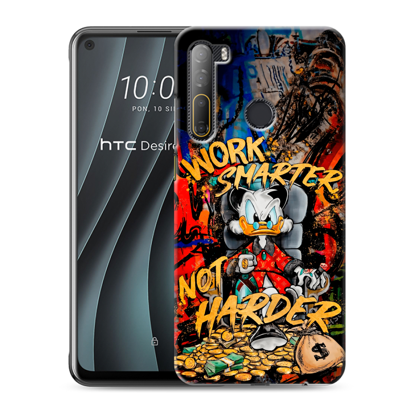 Силиконовый чехол на HTC Desire 20 Pro с принтом Дональд Дак Деньги Силиконовый чехол на HTC Desire 20 Pro с принтом Дональд Дак Деньги