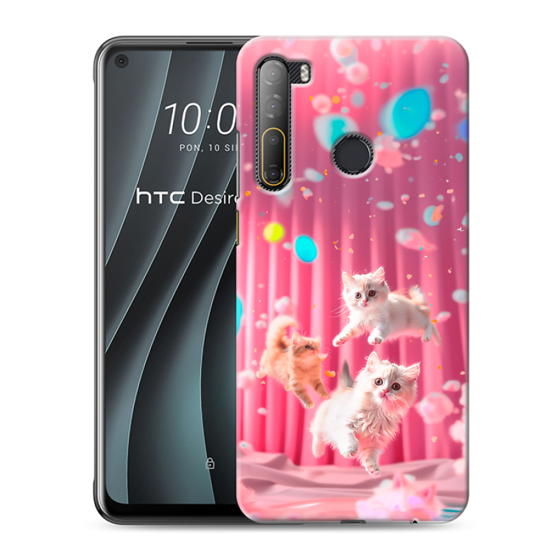 Силиконовый чехол на HTC Desire 20 Pro с принтом милые котики Силиконовый чехол на HTC Desire 20 Pro с принтом милые котики