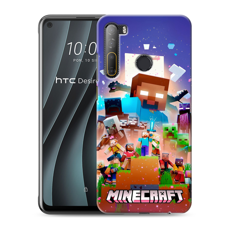 Силиконовый чехол на HTC Desire 20 Pro с принтом Майнкрафт Minecraft Силиконовый чехол на HTC Desire 20 Pro с принтом Майнкрафт Minecraft