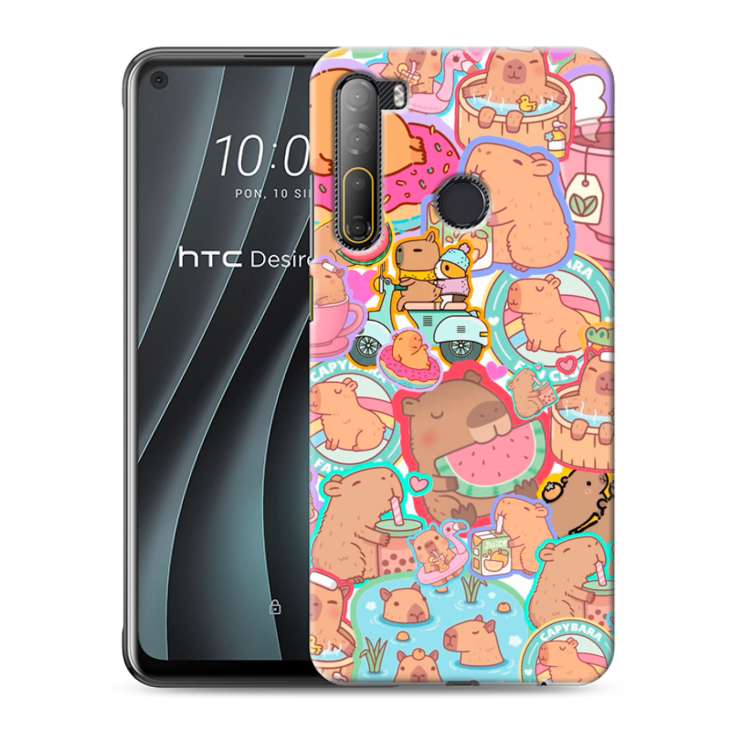 Силиконовый чехол на HTC Desire 20 Pro с принтом капибары Силиконовый чехол на HTC Desire 20 Pro с принтом капибары