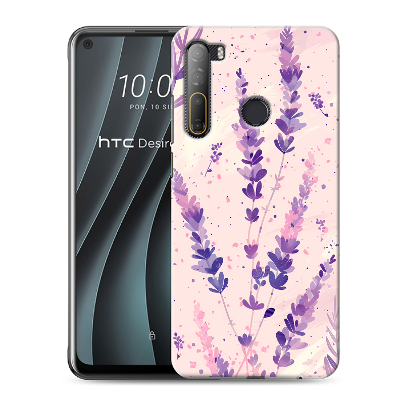 Силиконовый чехол на HTC Desire 20 Pro с принтом цветы лаванда Силиконовый чехол на HTC Desire 20 Pro с принтом цветы лаванда