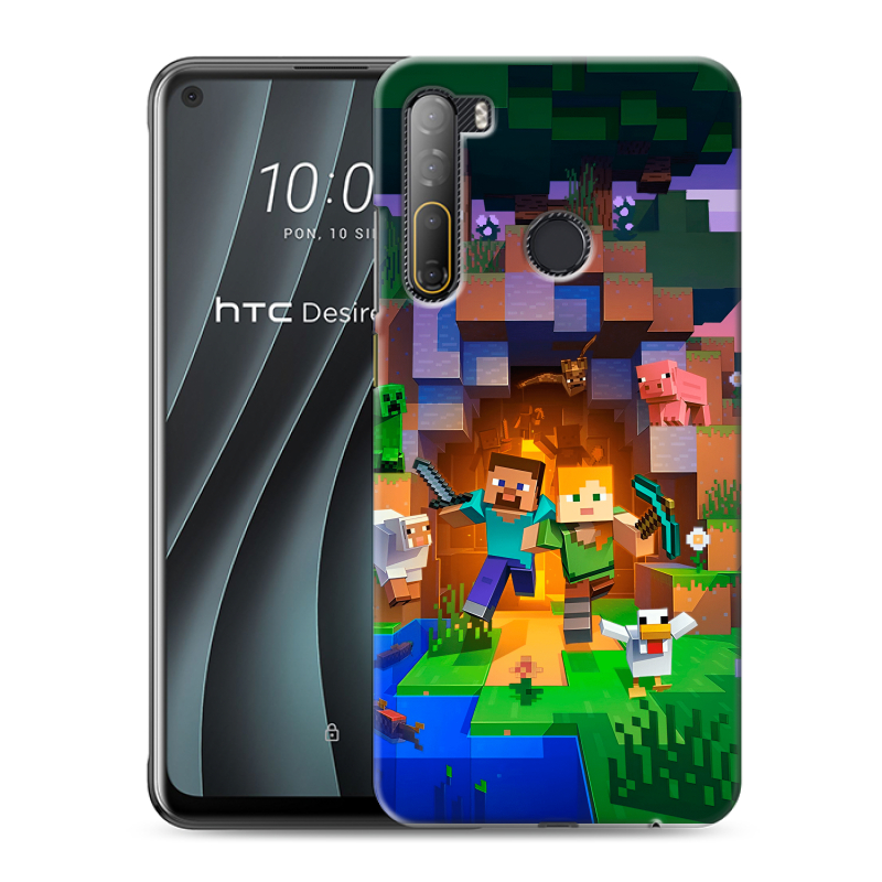 Силиконовый чехол на HTC Desire 20 Pro с принтом Майнкрафт Minecraft Силиконовый чехол на HTC Desire 20 Pro с принтом Майнкрафт Minecraft
