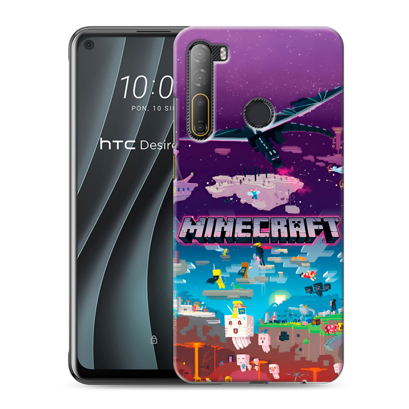 Силиконовый противоударный чехол на HTC Desire 20 Pro с принтом Майнкрафт Minecraft Силиконовый противоударный чехол на HTC Desire 20 Pro с принтом Майнкрафт Minecraft
