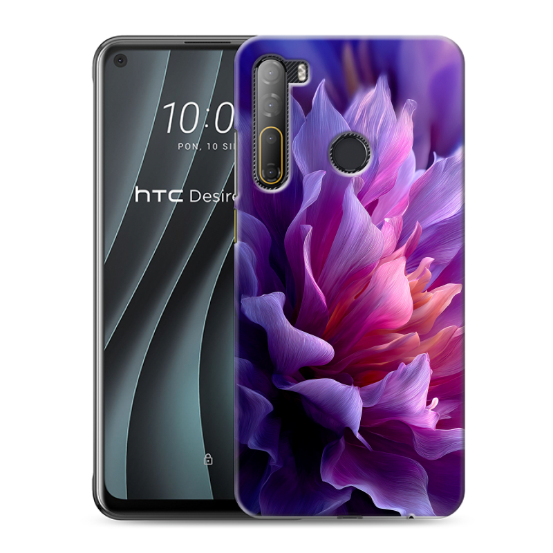 Силиконовый противоударный чехол на HTC Desire 20 Pro с принтом женский цветы Силиконовый противоударный чехол на HTC Desire 20 Pro с принтом женский цветы