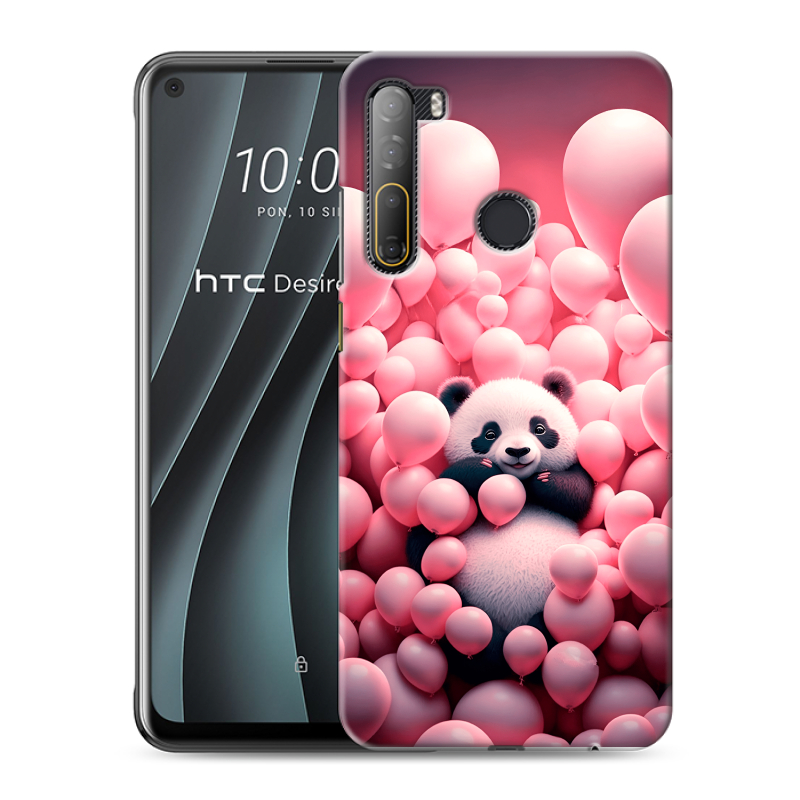 Силиконовый противоударный чехол на HTC Desire 20 Pro с принтом Панда Силиконовый противоударный чехол на HTC Desire 20 Pro с принтом Панда