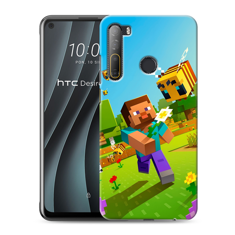 Силиконовый чехол на HTC Desire 20 Pro с принтом Майнкрафт Minecraft Силиконовый чехол на HTC Desire 20 Pro с принтом Майнкрафт Minecraft