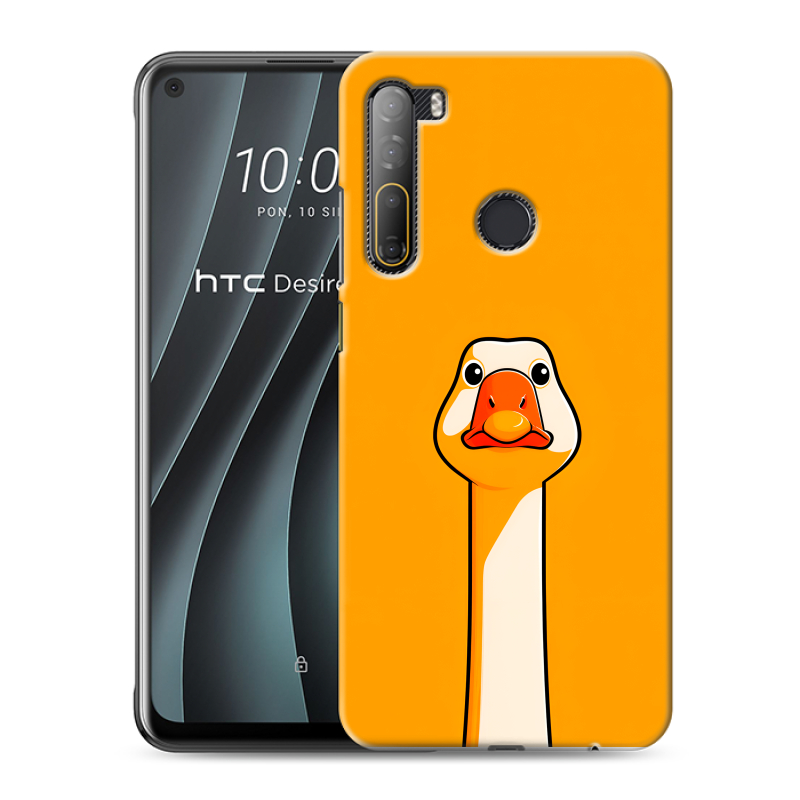 Силиконовый противоударный чехол на HTC Desire 20 Pro с принтом Смешная утка Силиконовый противоударный чехол на HTC Desire 20 Pro с принтом Смешная утка