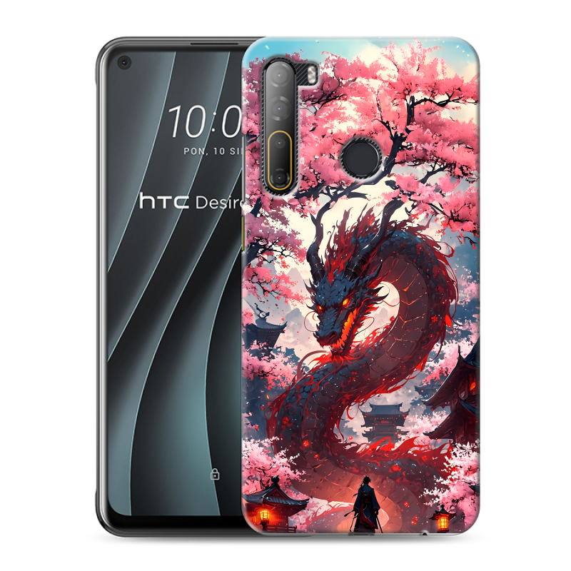 Силиконовый чехол на HTC Desire 20 Pro с принтом Дракон Японский Силиконовый чехол на HTC Desire 20 Pro с принтом Дракон Японский