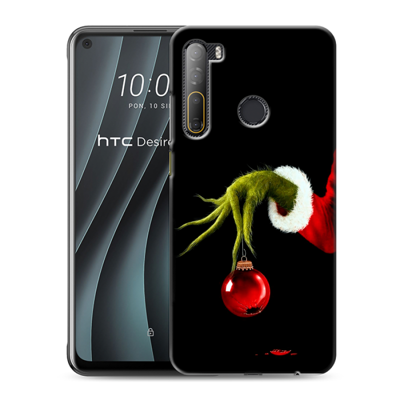 Силиконовый противоударный чехол на HTC Desire 20 Pro с принтом Новый год Гринч Силиконовый противоударный чехол на HTC Desire 20 Pro с принтом Новый год Гринч