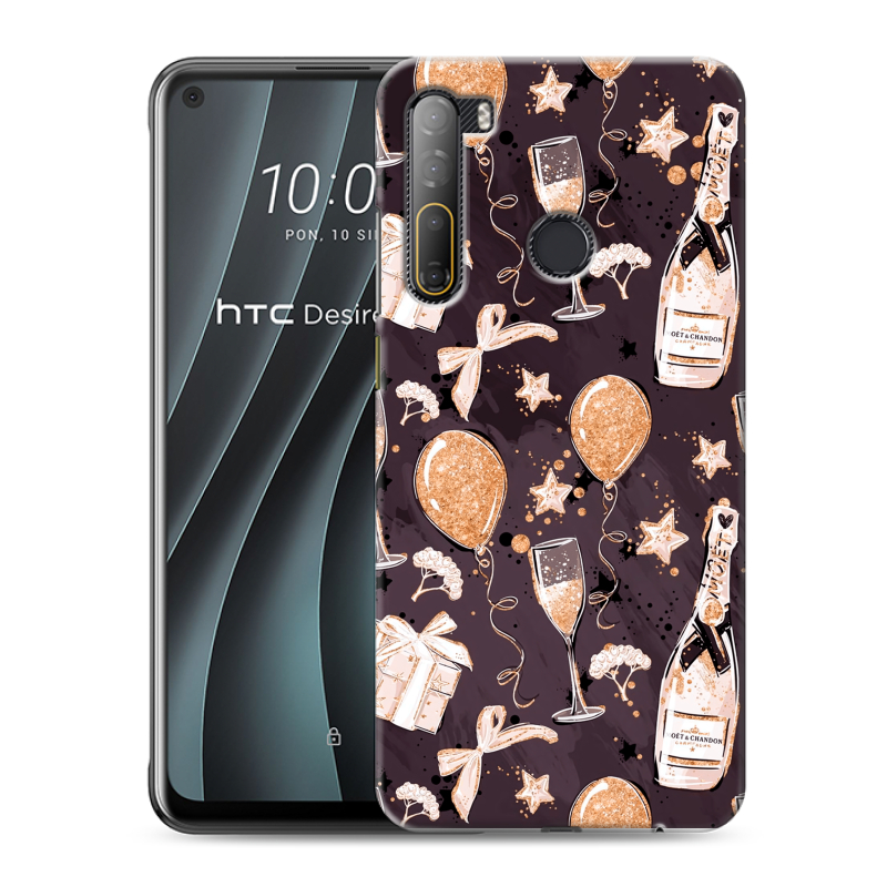 Силиконовый противоударный чехол на HTC Desire 20 Pro с принтом Новый год Силиконовый противоударный чехол на HTC Desire 20 Pro с принтом Новый год