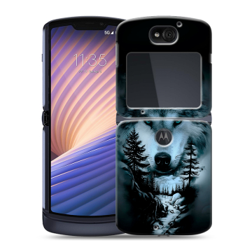 Пластиковый чехол на Motorola Razr 5G с принтом Лесной волк Пластиковый чехол на Motorola Razr 5G с принтом Лесной волк