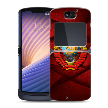 Пластиковый чехол на Motorola Razr 5G с принтом Герб СССР