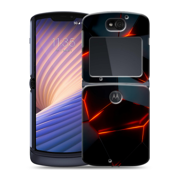 Пластиковый чехол на Motorola Razr 5G с принтом Яркие абстракции