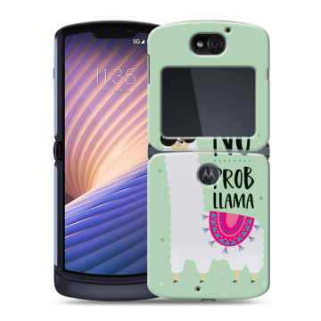 Пластиковый чехол на Motorola Razr 5G с принтом Лама
