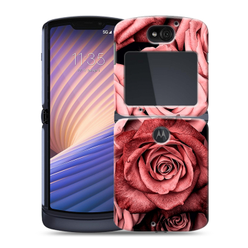 Пластиковый чехол на Motorola Razr 5G с принтом Цветы розы