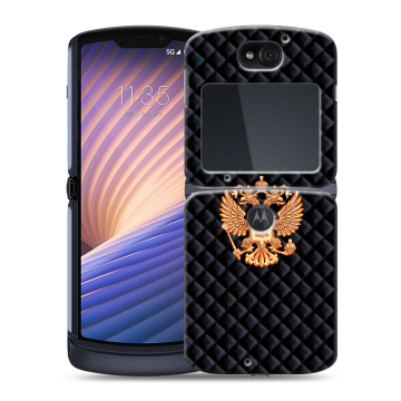 Пластиковый чехол на Motorola Razr 5G с принтом Герб России принт Пластиковый чехол на Motorola Razr 5G с принтом Герб России принт