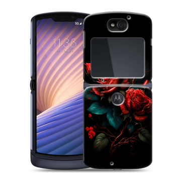 Пластиковый чехол на Motorola Razr 5G с принтом Розы красные Пластиковый чехол на Motorola Razr 5G с принтом Розы красные