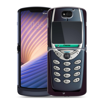 Пластиковый чехол на Motorola Razr 5G с принтом Старый телефон