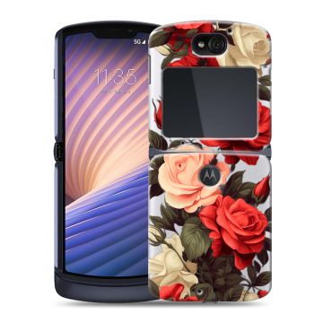 Пластиковый чехол на Motorola Razr 5G с принтом Розы Пластиковый чехол на Motorola Razr 5G с принтом Розы