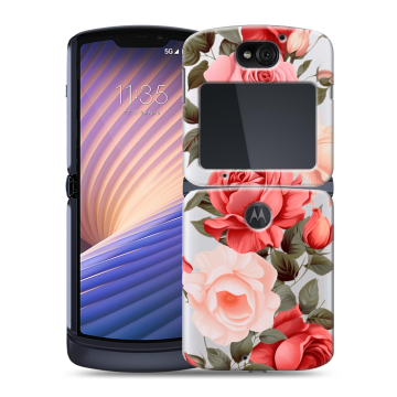Пластиковый чехол на Motorola Razr 5G с принтом Розы Пластиковый чехол на Motorola Razr 5G с принтом Розы