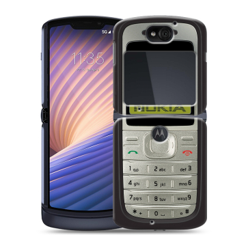 Пластиковый чехол на Motorola Razr 5G с принтом Ретро Нокия Пластиковый чехол на Motorola Razr 5G с принтом Ретро Нокия