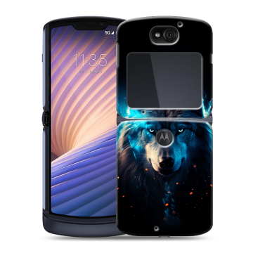 Пластиковый чехол на Motorola Razr 5G с принтом Волк ночной Пластиковый чехол на Motorola Razr 5G с принтом Волк ночной